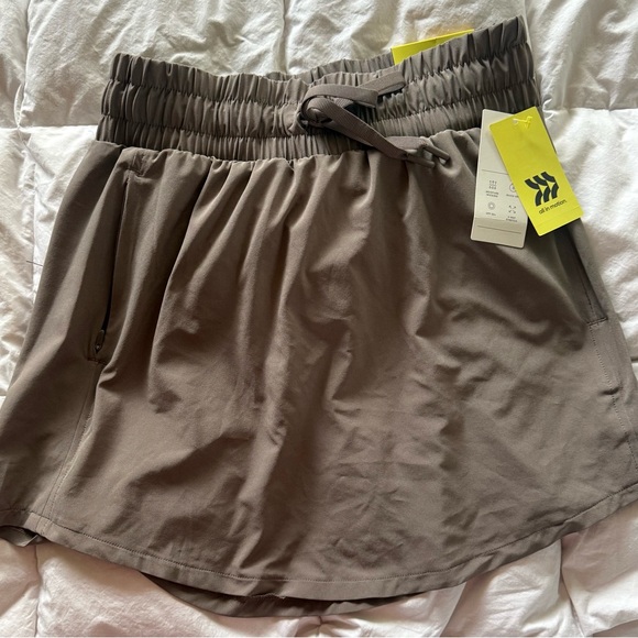 all in motion Pants - All-in-Motion Women’s Taupe Athletic Skort Inner Brief Lining UV Protect